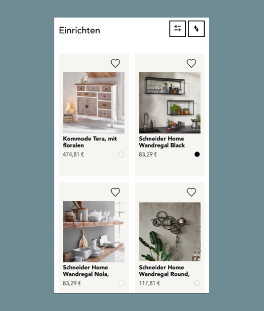 Screenshot des Schneider Shops (mobiles Listing)